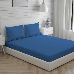 Boutique Living Kalpavriksha Printed Blue 300 TC Cotton King Bed Sheet with 2 Pillow Covers image 3