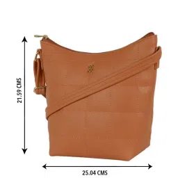 Baggit Tan Quilted Medium Sling Handbag image 5