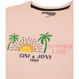 Gini & Jony Boys Pink Cotton Printed T-Shirt image 4