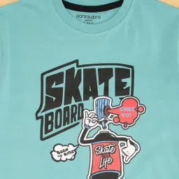 Pantaloons Junior Boys Teal T-Shirt image 4