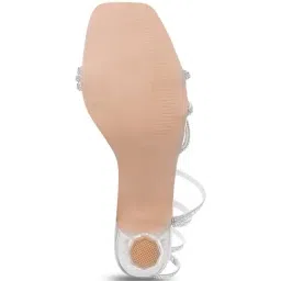 Shoetopia Women's Silver Gladiator Sandals image 4