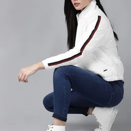 Roadster Women White Solid Padded Jacket-picture-19