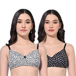 FIMS Black Printed Bras - Pack Of 2-picture-17