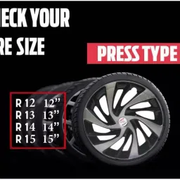 Auto Pearl R12 Press Type With Rentention Ring PT41 Wheel Cover for Eon30.811 cm image 3