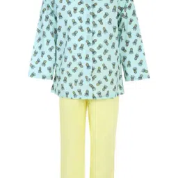 A Little Fable Kids Mint Green & Yellow Printed Night Suit-picture-31