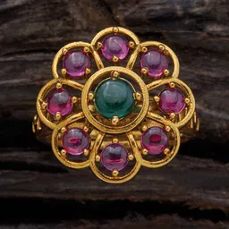 Kushal's Fashion Jewellery Gold Plated Stone Studded  Finger Ring-picture-25