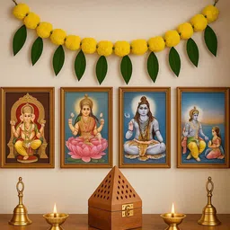 DigiRake Dhoop + Yellow Marigold Wooden Incense Holder Set image 2