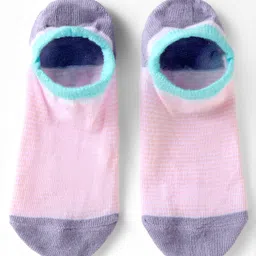 Mustang Knitted No Show Socks with Color Block - Pink & Lilac-image-22