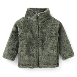 Kanvin Full Sleeves Solid Fur Jacket with Pockets - Olive Green-picture-16