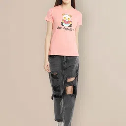 Metronaut Women Typography 3 Printed Applique T-shirt image 2