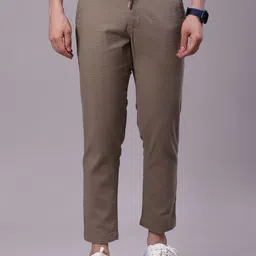 V-Mart Men Slim Fit Mid-Rise Slub Trousers-image-15