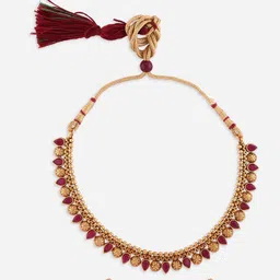 Anouk Gold-Plated Cubic Zirconia-Studded Antique Jewellery Set image 5