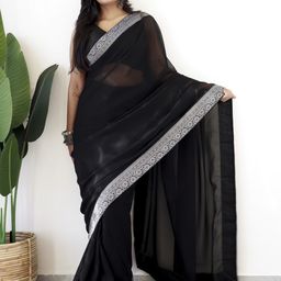 Mitera Zari Poly Georgette Ready to Wear Saree-picture-25