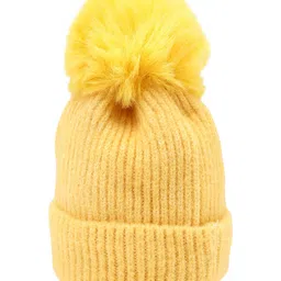 Kid-O-World Woollen Ood Knitted Bobble Cap - Yellow image 2