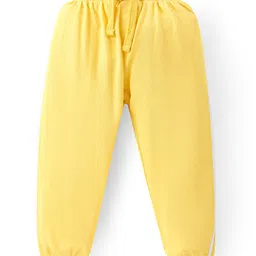 Babyhug Cotton Knit Full Length Lounge Pants With Dino Print Pack Of 2 - Yellow & Light Blue image 2