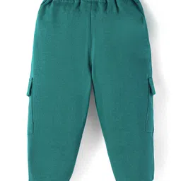Babyhug Terry Knit Full Length Text Printed Lounge Pant - Teal Blue image 2
