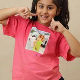 Kids Ville Girls Barbie Graphic Printed Round Neck Pure Cotton Oversized T-shirt-picture-29
