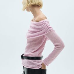 MANGO Women Off-Shoulder Ruched Pullover-picture-34