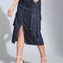 Life With Pockets Straight High Rise Midi Skirt image 4