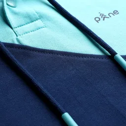 Pine Kids Cotton Knit Full Sleeves Cut & Sew Solid Color Hooded Sweatshirt - Navy Blue image 3