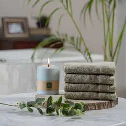 MASPAR Cotton Solid Face Towel Set Soft Absorbent Anti-Bacterial & Lint-Free Set of 4-image-51