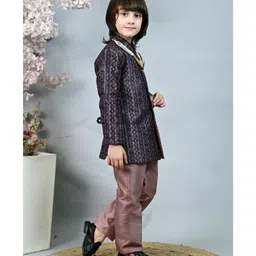 Ahhaaaa Viscose Woven Full Sleeves Geometric Printed Jodhpuri Suit With Pant Set - Pink image 5