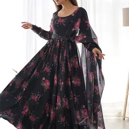 Jash Creation Print Fit & Flare Maxi Dress-picture-24