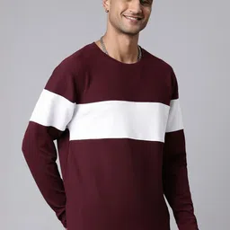 LEWEL Men Colourblocked T-shirt image 3