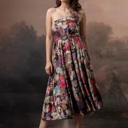 all about you Floral Print A-Line Midi Dress-picture-18