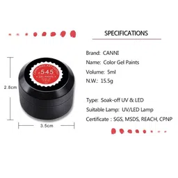 CANNI Pure Colors Solid LED UV Gel Varnish Nail Polish - Shade 611 image 5