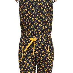 Aarika Kids Yellow & Navy Cotton Printed Jumpsuit image 1