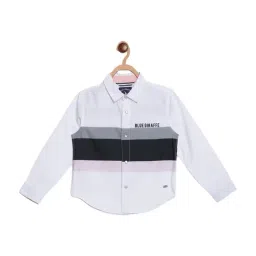 Blue Giraffe Kids White Striped Shirt-picture-26