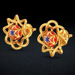 Joyalukkas 22k Astral Starburst Gold Earrings for Women & Girls-picture-34