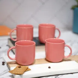 Living Roots Pink Ceramic Mug - Set Of 4 (200 ml)-picture-13