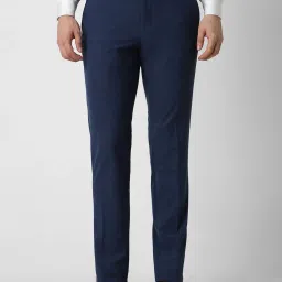 Van Heusen Navy Blue Slim Fit Trousers image 1