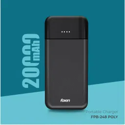 Foxin FPB 248 Poly 20000 mAh Midnight Black Fast Charging Power Bank image 2