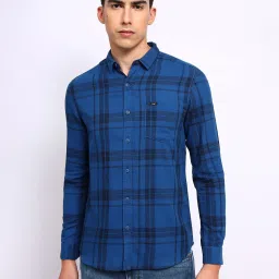 Lee Blue Slim Fit Check Shirt image 1