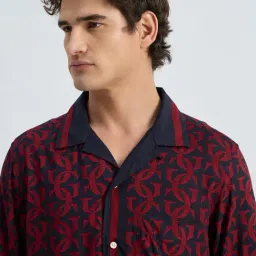 GANT Blue Printed Regular Fit Shirt image 4