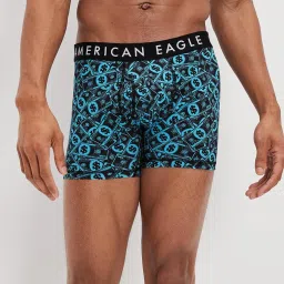 American Eagle Outfitters Blue Cotton Regular Fit Printed Trunks image 1