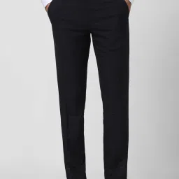 Van Heusen Navy Slim Fit Texture Trousers image 1