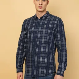 Wrangler Navy Regular Fit Check Shirt image 1