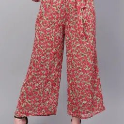 Anvi Be Yourself Multicolor Floral Print Relaxed Fit Mid Rise Palazzos image 1