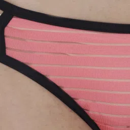 BASIICS by La Intimo Coral Striped Bikini Panty image 5