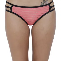 BASIICS by La Intimo Coral Striped Bikini Panty image 1