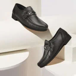 Hitz Men's Black Formal Loafers image 1