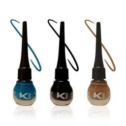 KINDED Liquid Eye Liner Midnight Black, Teal Green & Camel Brown Combo image 1