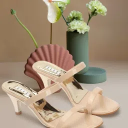 Elle Women's Beige Casual Stilettos image 1