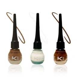 KINDED Liquid Eye Liner Chocolate Brown, Camel Brown & White Pearl Combo image 1