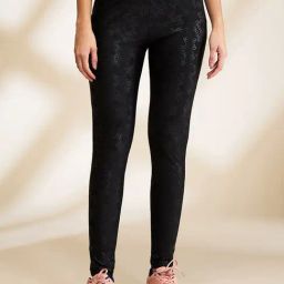 Being Human Black Graphic Print Mid Rise Leggings-picture-34
