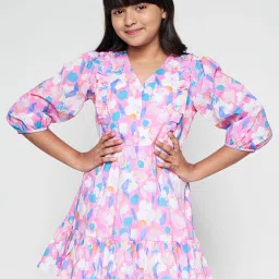 AND girl Pink Floral Print Dress image 1